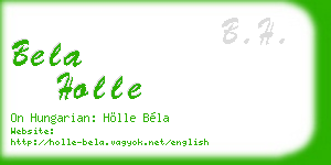 bela holle business card