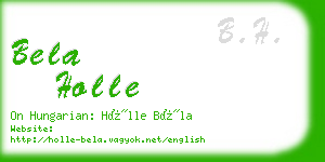 bela holle business card